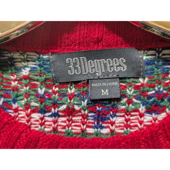 Shark Candy Cane Presents Ugly Christmas Sweater Holiday 33 Degrees Size M - Picture 5 of 9